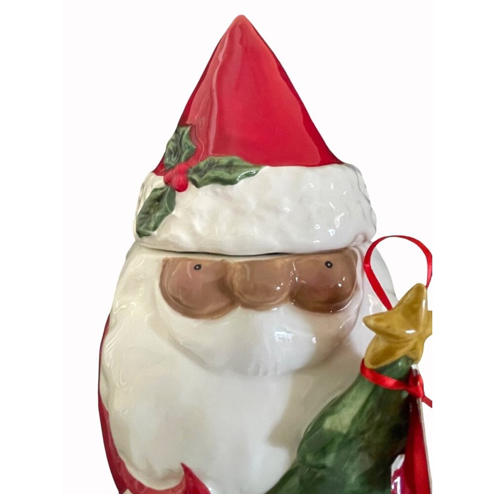 African American Santa Claus Christmas Holiday Cookie Jar By Blue Sky NWT *GIFT* - Picture 8 of 14